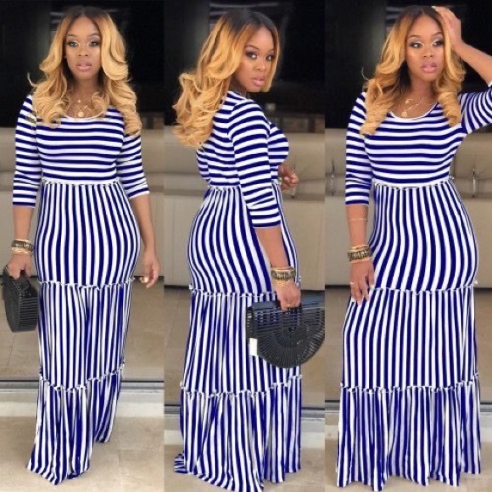 Striped Long Dress